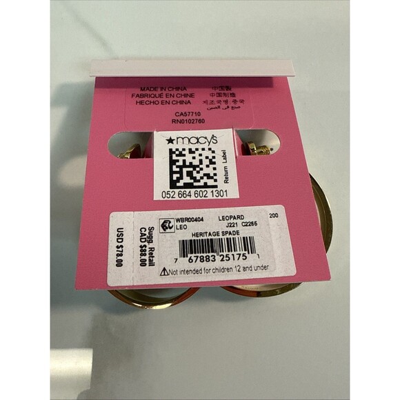 NWT Kate Spade Leopard Gold Hoops - Picture 7 of 7